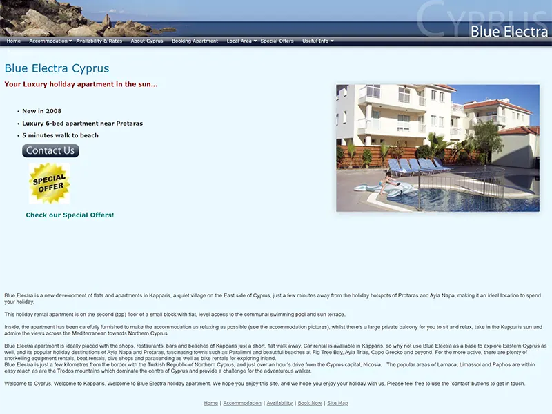Blue Electra Cyprus website project