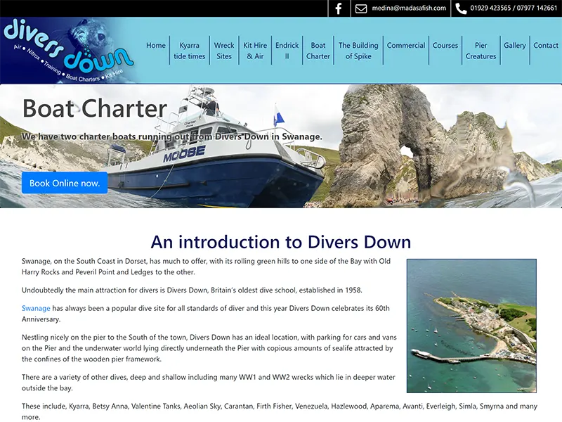 Divers Down business website