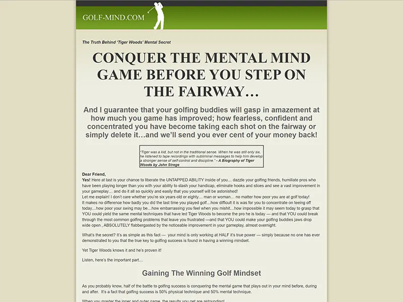 Golf-mind business website project