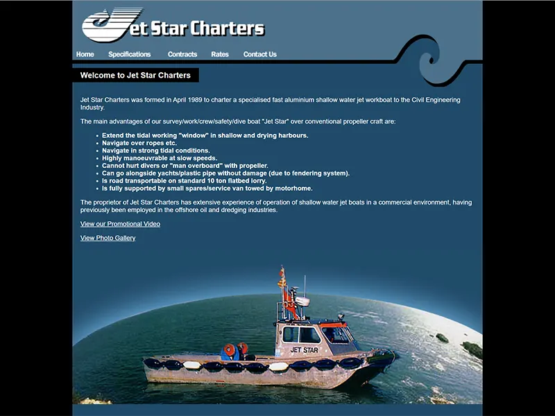 Jet Star Charters Business Website Project