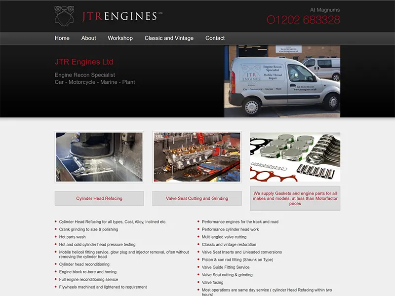 JTR Engines Business Website Project