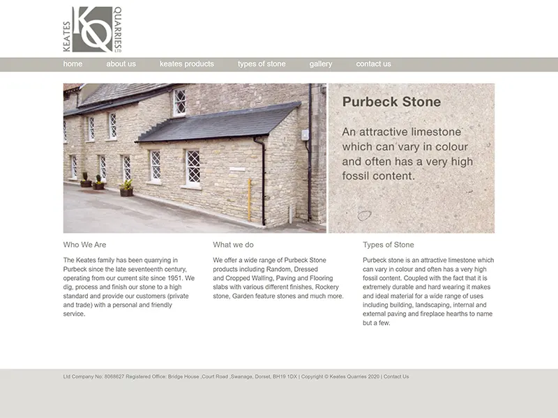 Keates Purbeck Stone Business Website Project