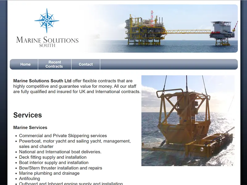 Marine Solutions South Business Website Project