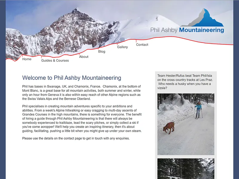 Phil Ashby Mountaineering Business Website Project