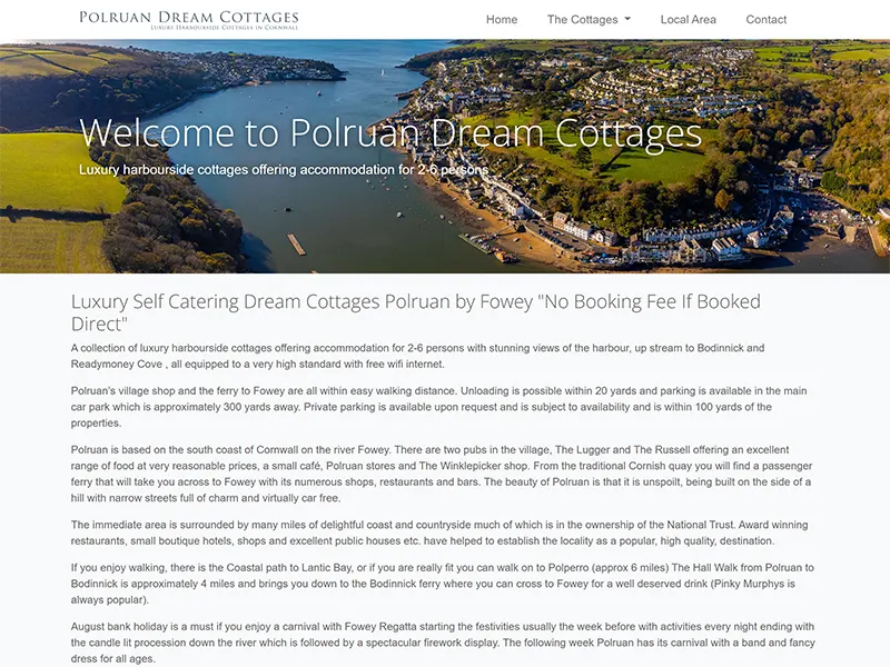 Polruan Dream Cornwall Cottages Accommodation website projec