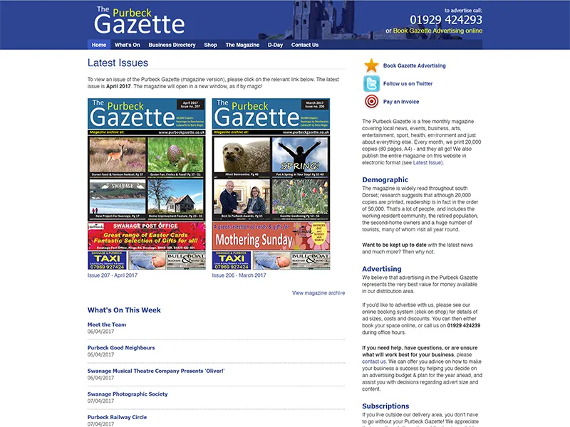 Purbeck Gazette E-Commerce Website Project