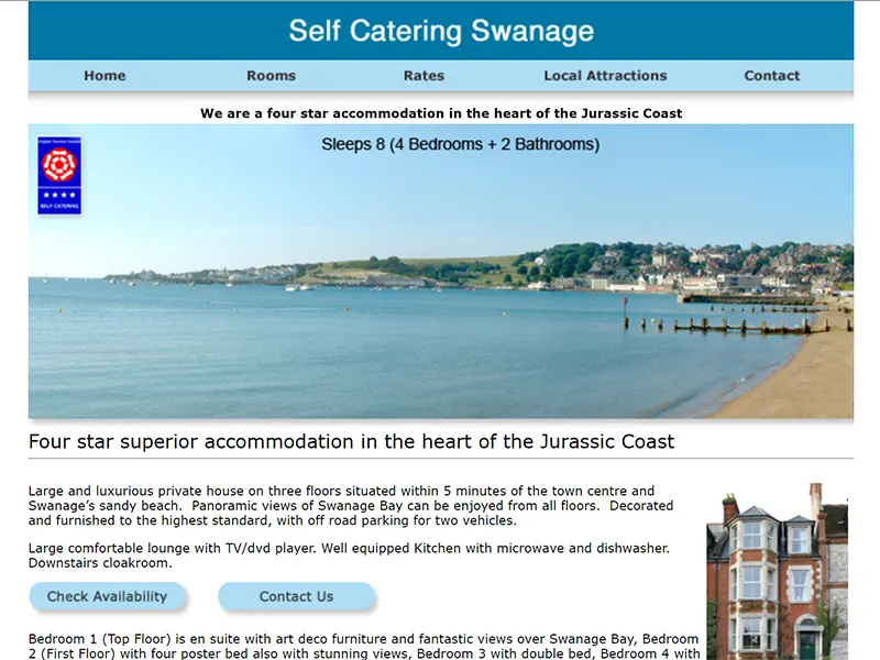 Self Catering Swanage Accommodation website project