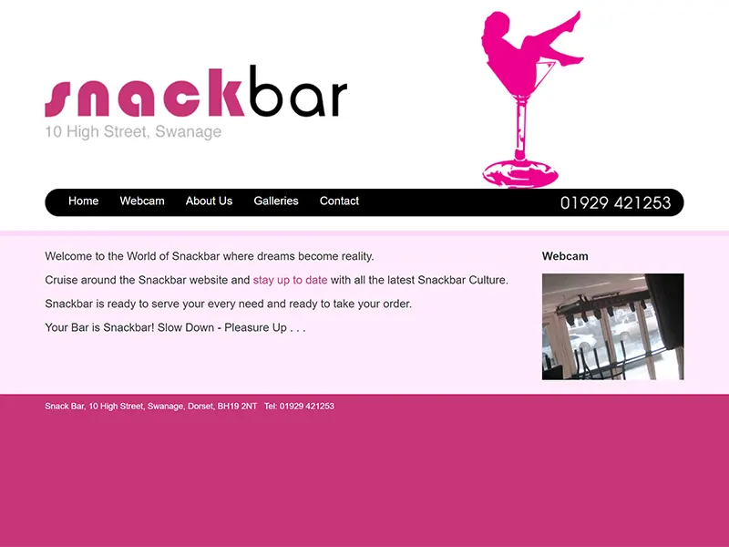 Snackbar Swanage website project