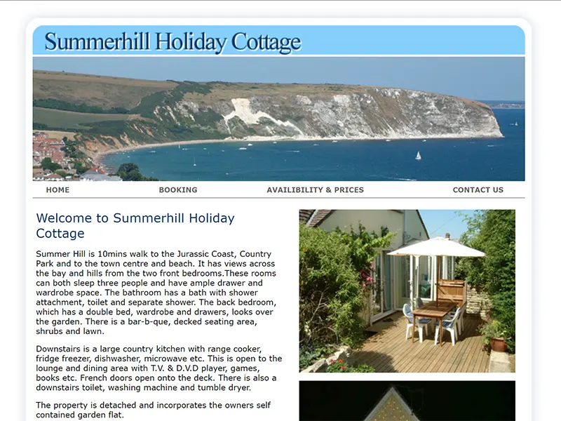 Summerhill Holiday Cottage Accommodation website project