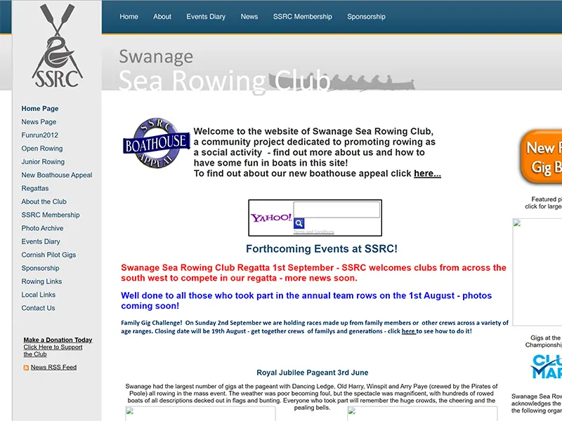 Swanage Sea Rowing Club website project